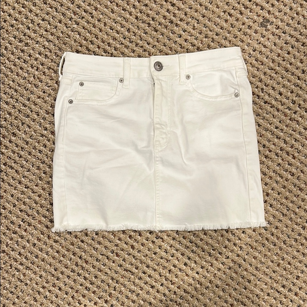 White Denim Skirt
